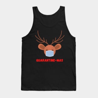 Quarantine-Mas Reindeer Christmas in Quarantine Reindeer with a Mask Social Distancing Tank Top